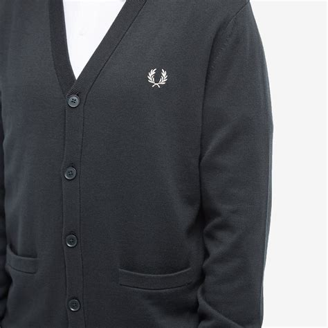 Fred Perry Merino Cardigan Night Green End Us