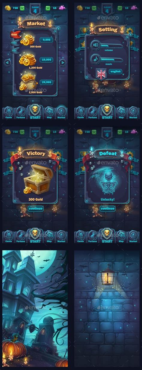 The Game Interface For An Upcoming Mobile Game With Many Different