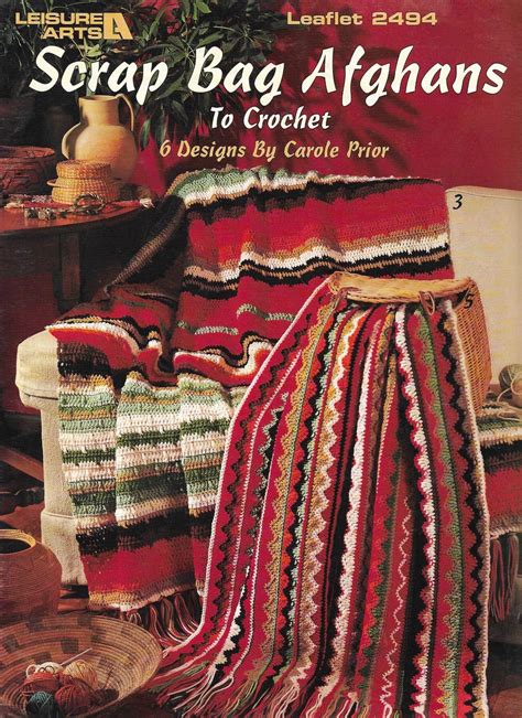 Vintage Crochet Afghan Pattern Book Scrap Bag Afghans Etsy