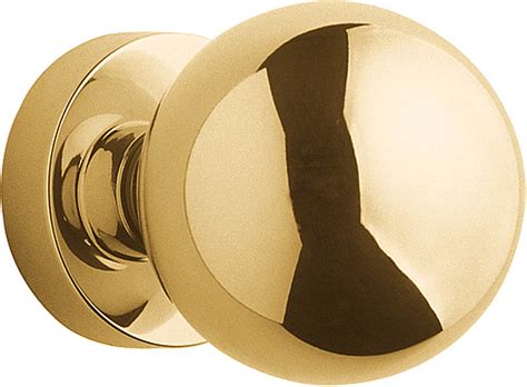 F B Solid Front Door Knob Fixed On Rose Brass Unlacquered Formani