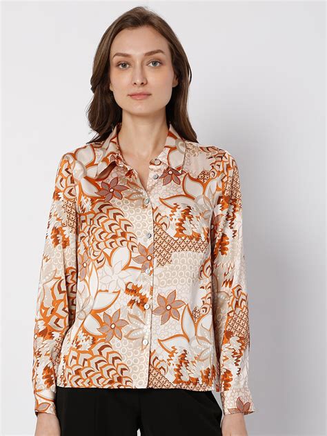 Buy Vero Moda Women Off White Floral Printed Casual Shirt Shirts For