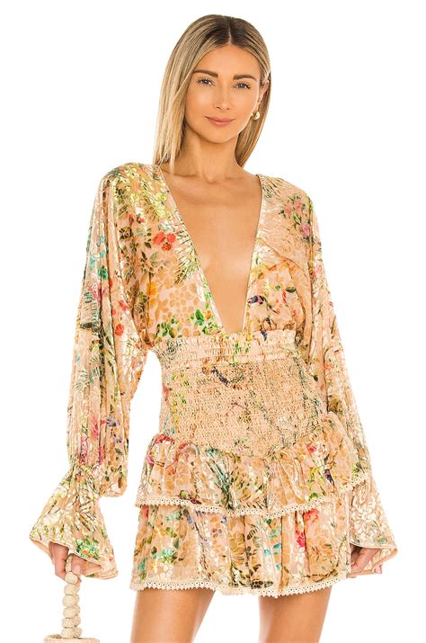 HEMANT AND NANDITA X REVOLVE Veena Bodysuit In Nude Floral REVOLVE