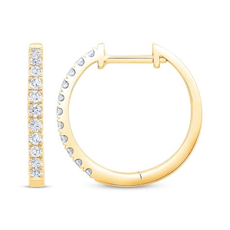 Diamond Hoop Earrings 1/4 ct tw 10K Yellow Gold | Kay