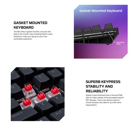 HyperX Alloy Rise 75 Hot Swappable Key Linear Switch Wired Mechanical Gaming Keyboard 7G7A4AA