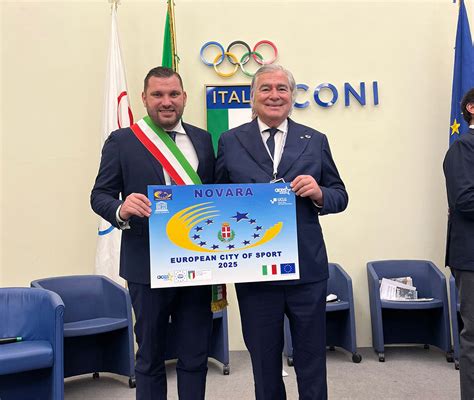 Novara città Europea dello Sport 2025 la consegna del titolo a Roma