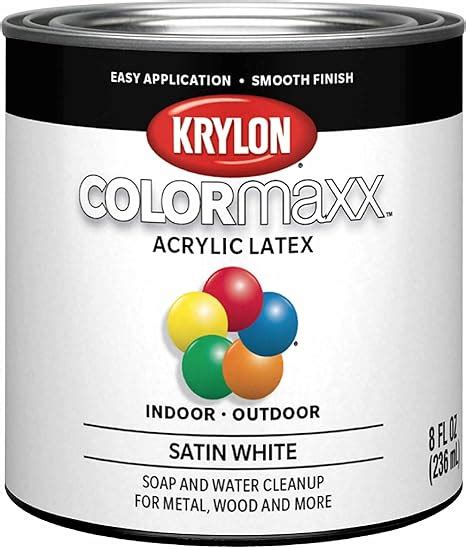 12 Pt Krylon K05615007 White Colormaxx Paint And Primer Satin