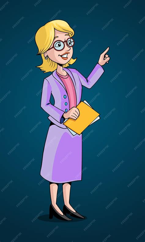 Premium Vector Female Cartoon Teacher Character Pro Vector Illustration