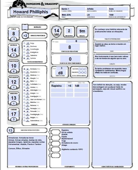 Ficha C C Dungeons And Dragons D D Amino