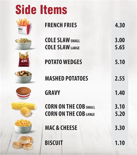 Kentucky Fried Chicken Curacao Side Items