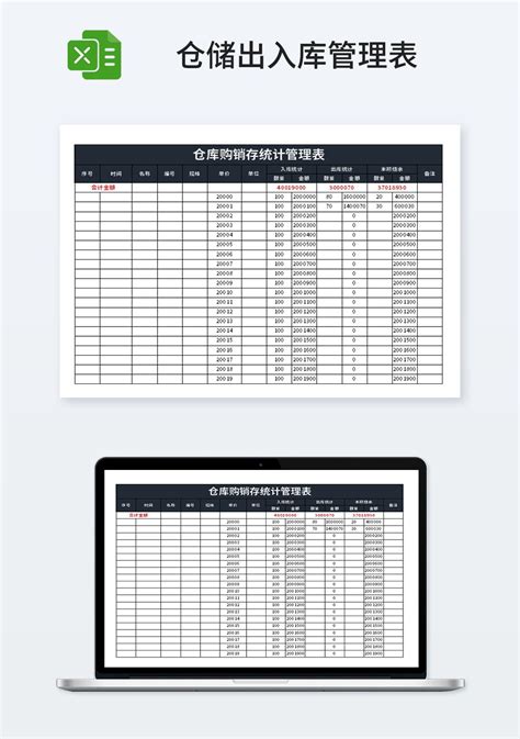 仓储仓库购销存统计管理表仓储购销excel模板下载 蓝山办公