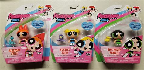 Powerpuff Girls Bubbles Blossom Buttercup 3 Figure Pack Lot Set 3 New Sealed 1881770735