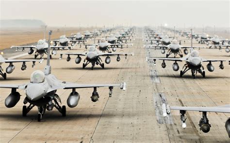 F16 Jets Military Airfield Wallpaper 1920x1200 34231