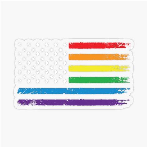 Gay Pride Rainbow American Flag Lgbt Political Bumper Sticker Lgbtq Political Bumper