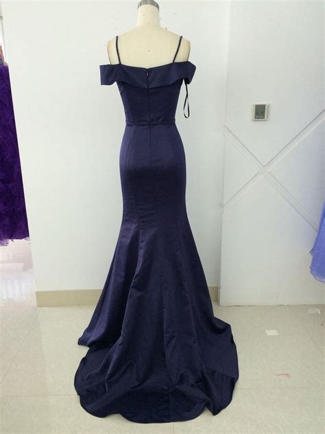 Formal Navy Off The Shoulder Sheath Prom Dress On Luulla