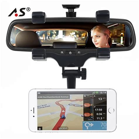 Inch Universal Magnetic Car Rear View Mirror Mobile Phone Holder For