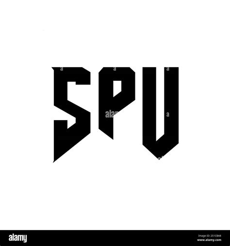 spu letter logo design  technology company spu logo design black