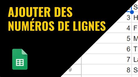 Comment Ajouter Des Num Ros De Lignes Dans Google Sheets