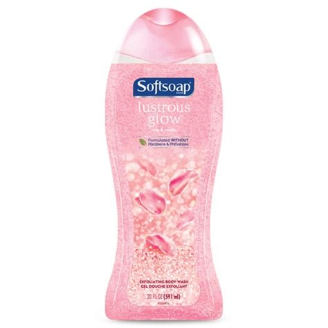 Softsoap Exfoliating Body Wash Lustrous Glow Pink Rose And Vanilla 20 Ounce