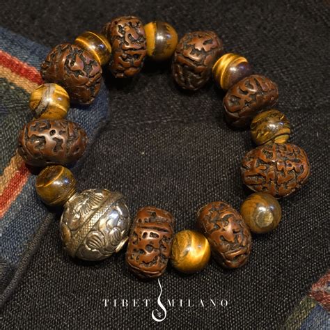 Braccialetto Occhio Di Tiger E Rudraksha Tibet Milano