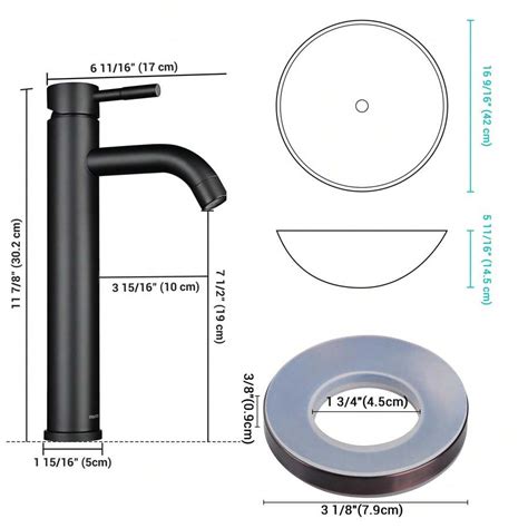 Aquaterior Tempered Glass Vessel Sink Above Counter Top Mount Vanity