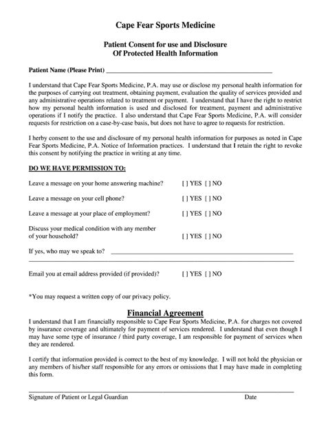 Fillable Online Cape Fear Sports Medicine Fax Email Print PdfFiller