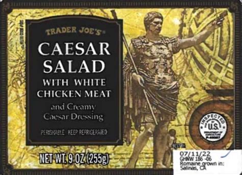 Public Health Alert For Trader Joes Caesar Salad With Chicken