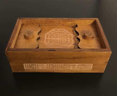 puzzle box with a Chinese vintage look and a rather tricky mechanism