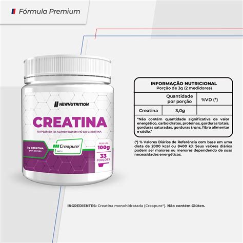 Creatina Monohidratada Creapure 100g New Nutrition