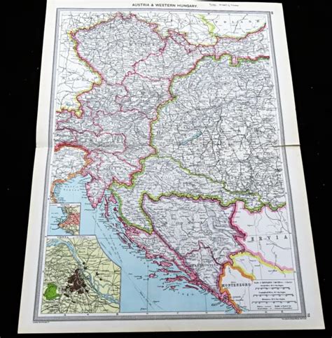 Antique Map Of Vienna Austria The Austro Hungarian Empire Hungary