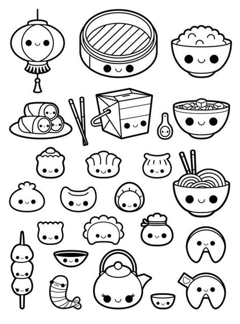 Desenhos Fofos De Comidas Kawaii Coisas Simples Para Desenhar