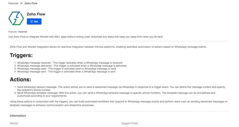 Zoho Flow Extension Woztell Platform Documentation