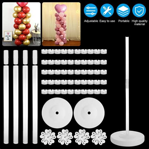 2 Set Diy Balloon Arch Column Base Stand Frame Kit Wedding Birthday