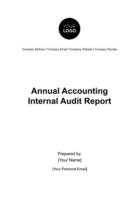 Free Annual Accounting Internal Audit Report Template Edit Online