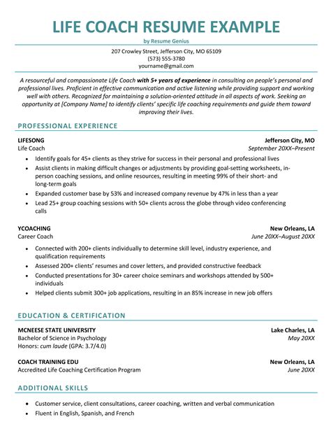 6 Coaching Resume Examples With Writing Tips For 2024