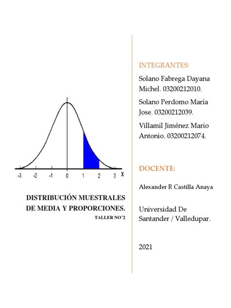 Solución Del Taller DistribuciÓn Muestrales De Media Y Proporciones Pdf Desviación Estándar