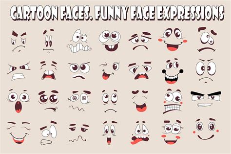 Cartoon face. Funny face expressions | Cartoon faces, Cartoon smile ...