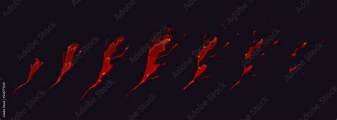 Blood Splash Animation Sprite Sheet Cartoon Red Liquid Swirls Dynamic