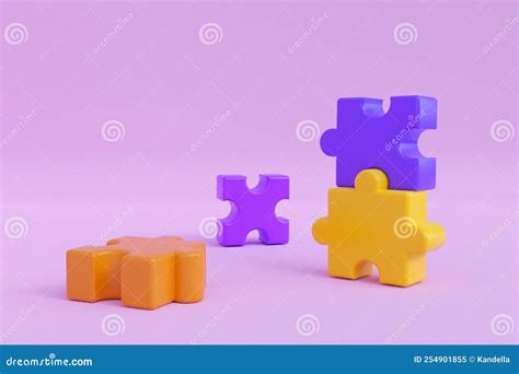 3d jigsaw puzzle pieces stock illustration. Illustration of cartoon ...