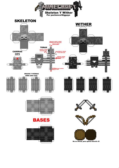 Minecraft Papercrafts Skeletons Y Wither By Niggayo On Deviantart