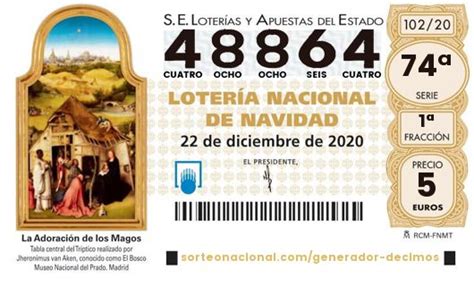 Generador Décimos Navidad y Participaciones Lotería 2020 Lotería