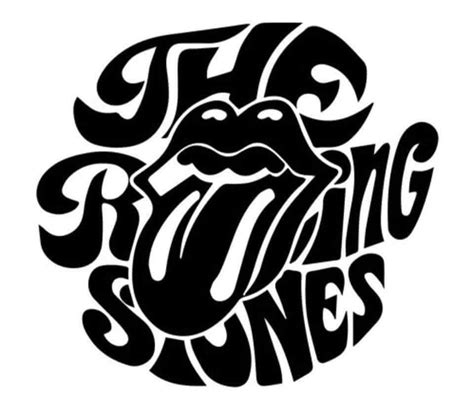 Rolling Stones Sticker - Black and White Tongue Design