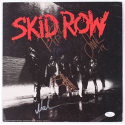 Skid Row "Skid Row" 12x12 Album Cover Signed by (4) With Rachel Bolan ...