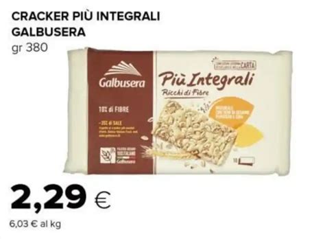 CRACKER PIÙ INTEGRALI GALBUSERA gr 380 offerta di Tigre