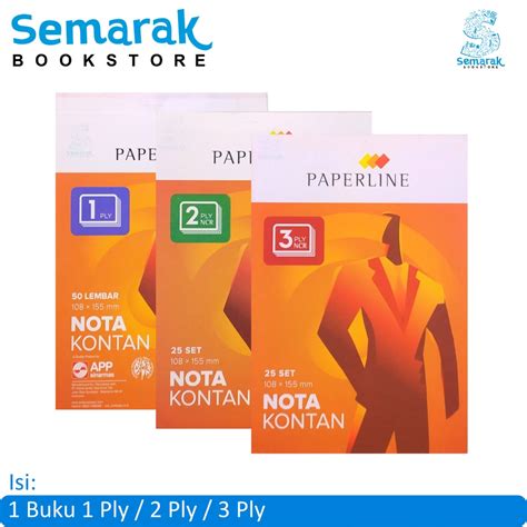 Jual Paperline Nota Kontan Kecil Ply Ply Ply Ncr X Mm