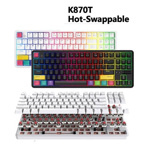 Ajazz K T Key Hot Swap Bluetooth Wired Dual Mode RGB Backlight Office Game Mechanical