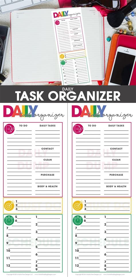 daily task planning organizer organize tidy spark joy daily