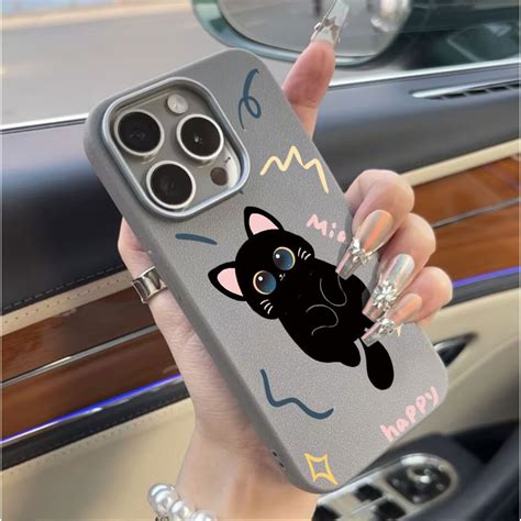 Para Infinix Hot 50 Pro Plus 50i 40i 30i NFC Case Cartoon Cute Cat Textura De Couro Fosco