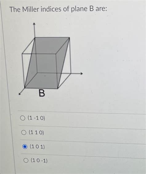 Solved The Miller Indices Of Plane B Are Chegg