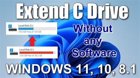 How To Extend C Drive In Windows 11 10 8 1 Without Any Software Fix