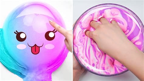 Satisfying Slime ASMR Pink Slime Poking Compitation 2021 Relaxing